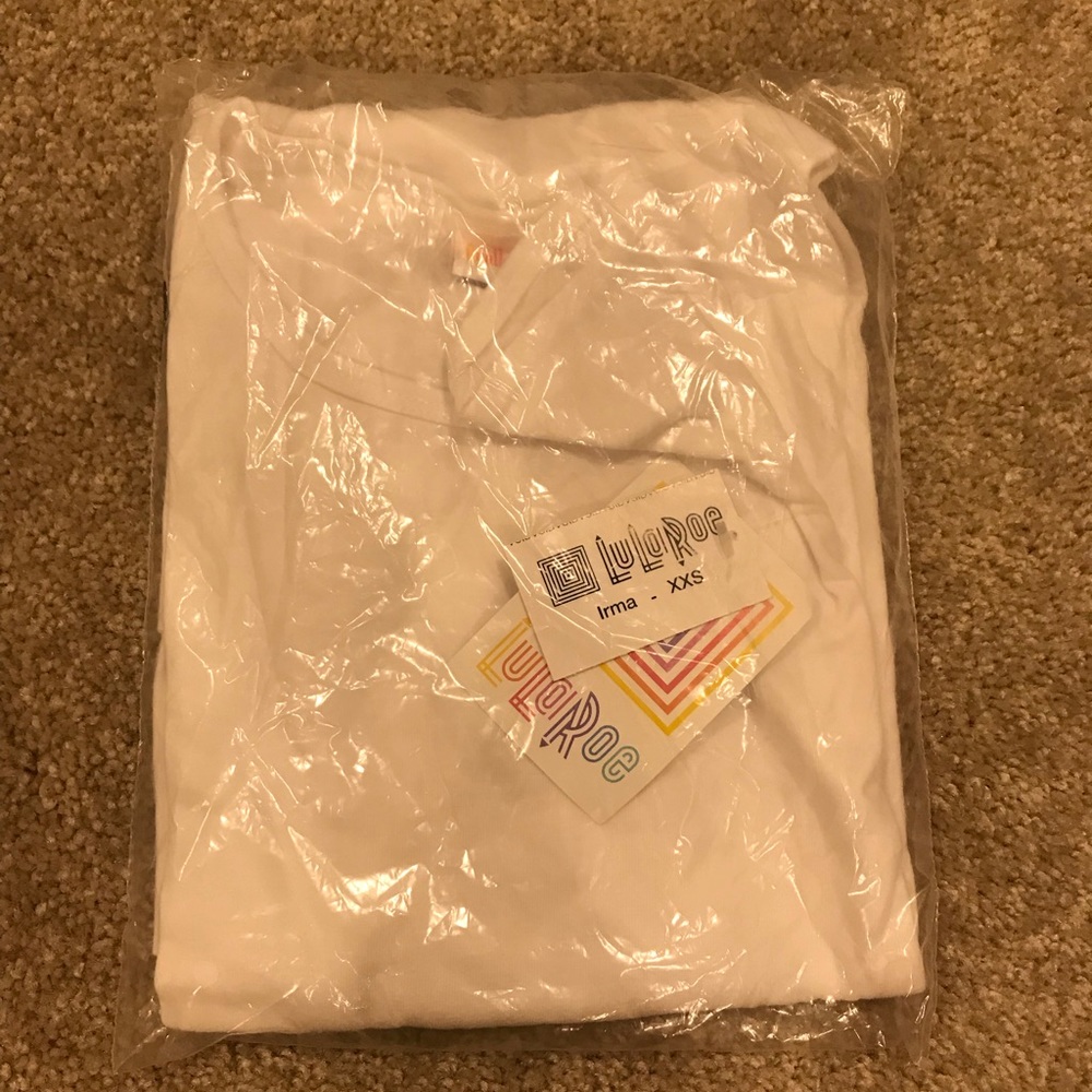 NWT LuLaRoe XXS white Irma